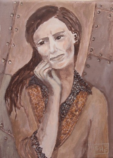 Peinture intitulée "La femme qui pense" par Stéphanie Faivre, Œuvre d'art originale