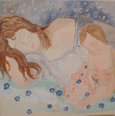 Peinture intitulée "la jeune fille aux…" par Stéphanie Faivre, Œuvre d'art originale