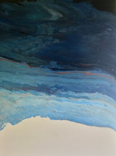 Painting titled "Sea mood" by Stephanie Favier, Original Artwork, Acrylic Mounted on Wood Stretcher frame