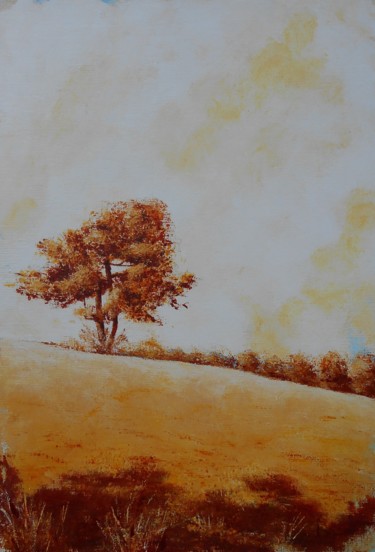 Painting titled "l'arbre" by Stephanie Ledroit, Original Artwork, Acrylic