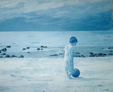 Painting titled "AU BORD DE L OCEAN" by Stephanie Ledroit, Original Artwork