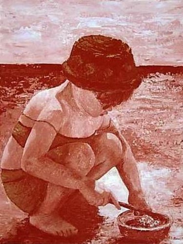 Peinture intitulée "JEUX DE PLAGE" par Stephanie Ledroit, Œuvre d'art originale, Acrylique