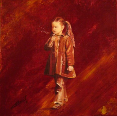 Painting titled "SOUFFLE" by Stephanie Ledroit, Original Artwork, Oil