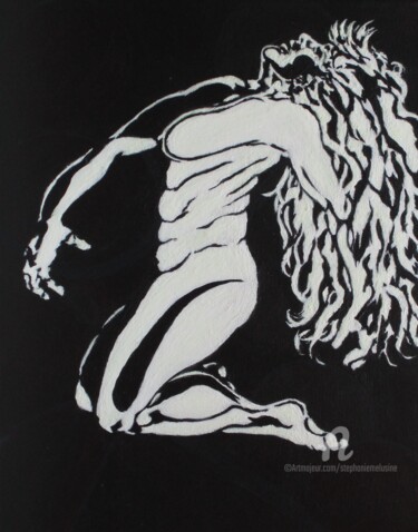 Painting titled "Jour nocture 2" by Stéphanie Mélusine, Original Artwork, Acrylic