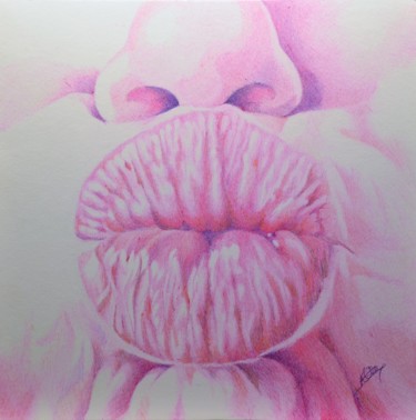 Drawing titled "Tagada Kiss" by Stéphanie Roux, Original Artwork, Ballpoint pen