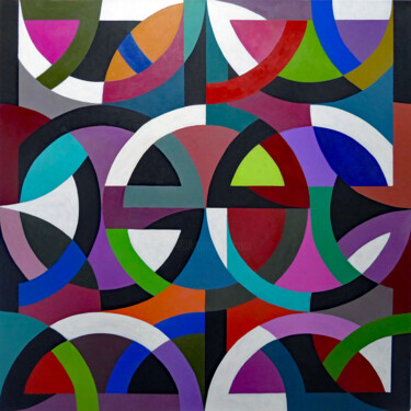 Painting titled "LARGE COMPOSITION:…" by Stephen Conroy, Original Artwork, Acrylic Mounted on Wood Stretcher frame