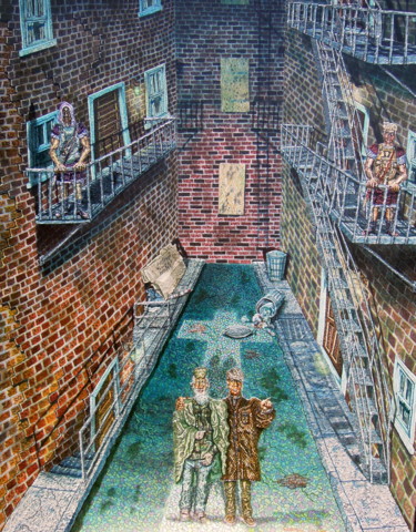 Painting titled "The Three Witnesses" by Stephen J. Vattimo, Original Artwork, Acrylic