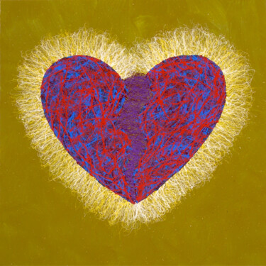 Pittura intitolato ""Heart No. 1B"" da Stephen Mauldin, Opera d'arte originale, Acrilico