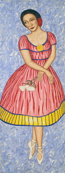 Schilderij getiteld "Anna Pavlova" door Stephen Warde Anderson, Origineel Kunstwerk, Tempera Gemonteerd op Andere stijve pan…