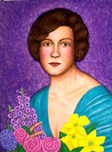 Painting titled "Gladys" by Stephen Warde Anderson, Original Artwork, Acrylic Mounted on Other rigid panel