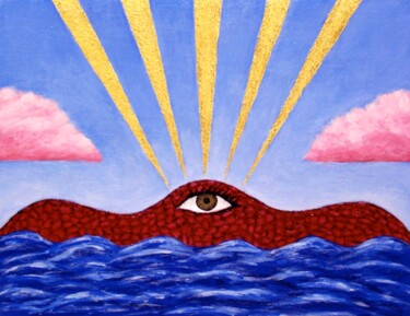Painting titled "Celestial Eye" by Stephen Warde Anderson, Original Artwork, Acrylic Mounted on Other rigid panel