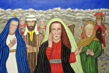 Painting titled "Mary Magdalene at t…" by Stephen Warde Anderson, Original Artwork, Acrylic Mounted on Other rigid panel