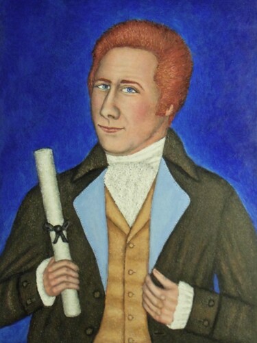 Painting titled "Young Alexander Ham…" by Stephen Warde Anderson, Original Artwork, Acrylic Mounted on Other rigid panel
