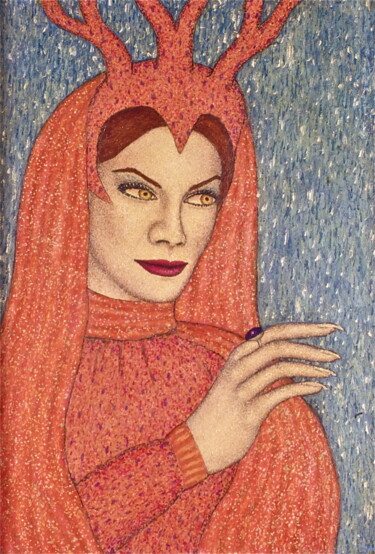 Peinture intitulée "Judi Meredith from…" par Stephen Warde Anderson, Œuvre d'art originale, Tempera Monté sur Autre panneau…