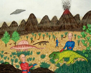 Картина под названием "Extraterrestrials V…" - Stephen Warde Anderson, Подлинное произведение искусства, Акрил Установлен на…