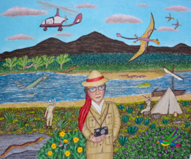 Painting titled "Explorers at the Pr…" by Stephen Warde Anderson, Original Artwork, Acrylic Mounted on Other rigid panel