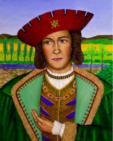 Painting titled "Giuseppe Orsini" by Stephen Warde Anderson, Original Artwork, Acrylic Mounted on Wood Panel