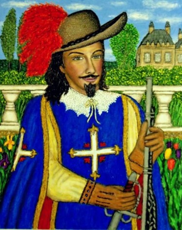Painting titled "King's Musketeer" by Stephen Warde Anderson, Original Artwork, Acrylic Mounted on Other rigid panel