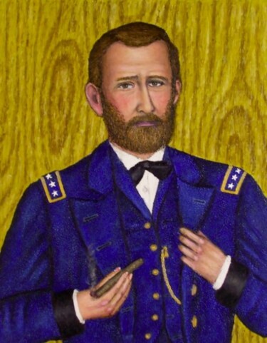 Painting titled "Ulysses S. Grant" by Stephen Warde Anderson, Original Artwork, Acrylic Mounted on Other rigid panel