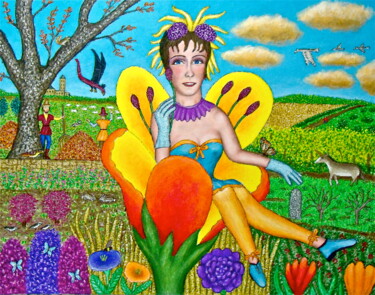 Картина под названием "Fairy Princess - Po…" - Stephen Warde Anderson, Подлинное произведение искусства, Акрил Установлен на…