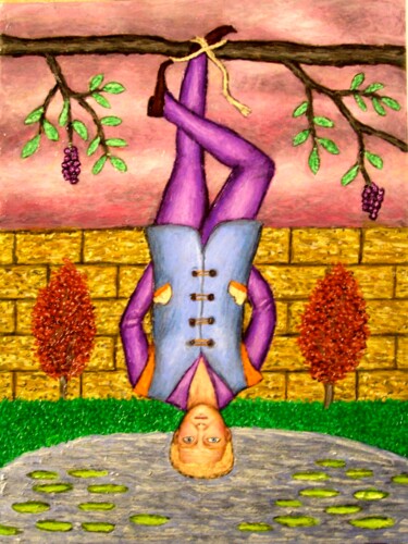 Painting titled "Hanged Man" by Stephen Warde Anderson, Original Artwork, Acrylic Mounted on Other rigid panel