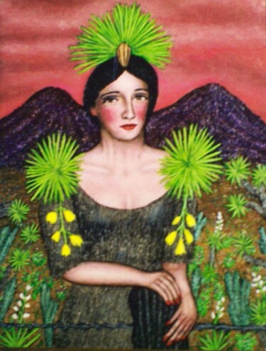 Malerei mit dem Titel "Yucca Goddess" von Stephen Warde Anderson, Original-Kunstwerk, Acryl Auf Andere starre Platte montiert