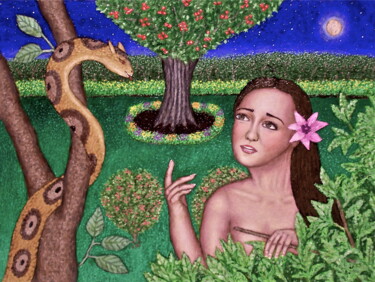 Peinture intitulée "Eve and the Serpent" par Stephen Warde Anderson, Œuvre d'art originale, Acrylique Monté sur Autre pannea…