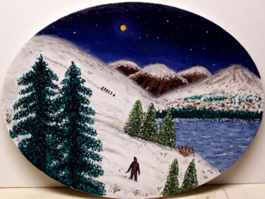 Peinture intitulée "Mountain Trek" par Stephen Warde Anderson, Œuvre d'art originale, Acrylique