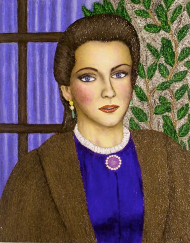 Peinture intitulée "Debra Paget from "T…" par Stephen Warde Anderson, Œuvre d'art originale, Acrylique
