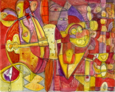 Malerei mit dem Titel "HALLELUJAH" von Stephen Lucas, Original-Kunstwerk, Aquarell