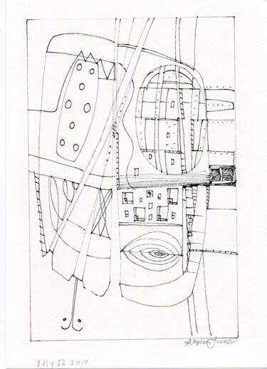 Drawing titled "Untitled No.5" by Stephen Lucas, Original Artwork, Ink
