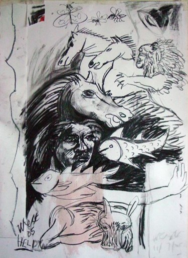 Drawing titled "Hunting Man" by Stephen West, Original Artwork, Other