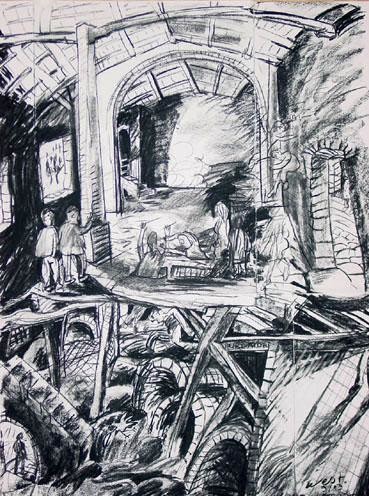 Dibujo titulada "Glass Factory" por Stephen West, Obra de arte original, Otro