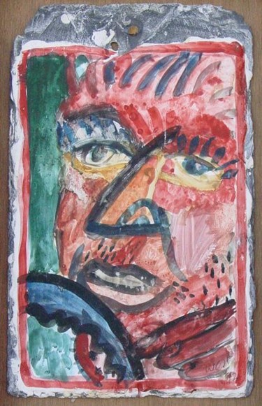 Peinture intitulée "Head of Driver" par Stephen West, Œuvre d'art originale, Autre