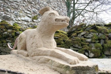 Sculpture titled "Tannery Dog 2" by Stephen West, Original Artwork, Stone