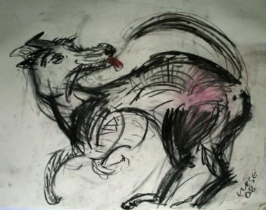 Drawing titled "Lively Dog" by Stephen West, Original Artwork, Other