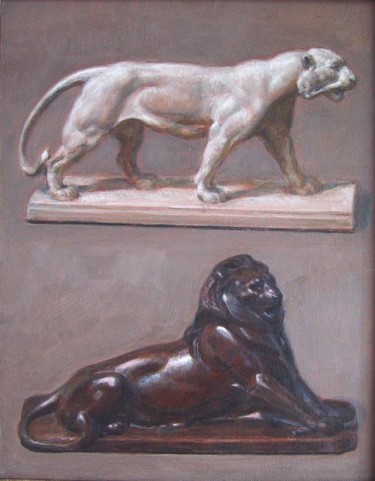 Painting titled "Lions" by Stere Grant, Original Artwork