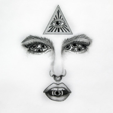 Drawing titled "All Seeing Eyes" by Sterling Clydesdale, Original Artwork