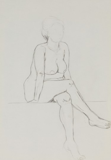 Peinture intitulée "Akt Skizze A" par Karin Sternberg, Œuvre d'art originale, Crayon