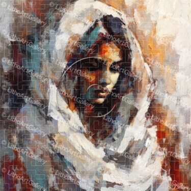Digital Arts titled "Femme Afghane" by Steve Deleris, Original Artwork, Digital Painting