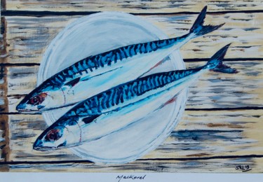 Painting titled "Mackerel" by Steve Lovegrove, Original Artwork, Acrylic