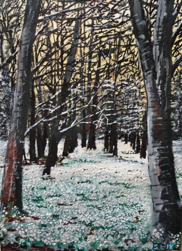 Painting titled "Snowdrops #1" by Steve Lovegrove, Original Artwork, Acrylic