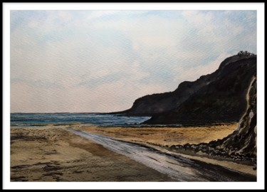 Painting titled "Caswell Bay 2" by Steve Lovegrove, Original Artwork, Watercolor