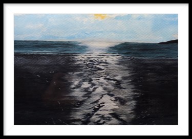 Painting titled "Caswell Bay - Looki…" by Steve Lovegrove, Original Artwork, Watercolor