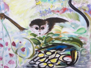 Painting titled "Monkey Puzzle" by Steve Phillips, Original Artwork, Oil
