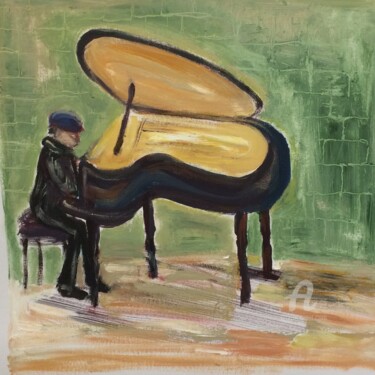 Pittura intitolato "Piano Player" da Steve Phillips, Opera d'arte originale, Olio