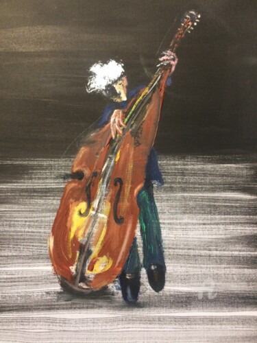 Painting titled "Stretching the Note" by Steve Phillips, Original Artwork, Oil