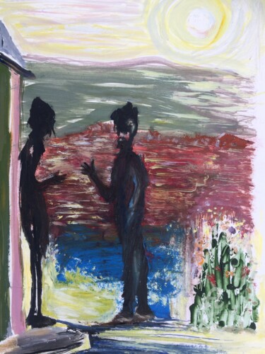 Painting titled "End of the Handshake" by Steve Phillips, Original Artwork, Oil
