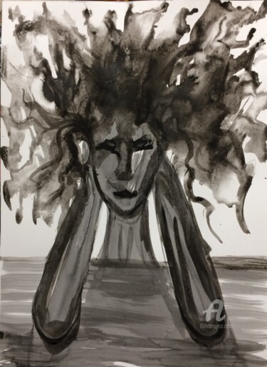 Painting titled "Medusa" by Steve Phillips, Original Artwork, Ink