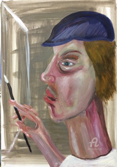 Schilderij getiteld "The Painter" door Steve Phillips, Origineel Kunstwerk, Olie